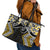 Gold Aotearoa Tukutuku Manawa Tapu Leather Tote Bag Ta Moko Toi Maori