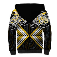Gold Aotearoa Tukutuku Manawa Tapu Sherpa Hoodie Ta Moko Toi Maori LT9 - Polynesian Pride