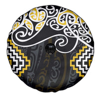 Gold Aotearoa Tukutuku Manawa Tapu Spare Tire Cover Ta Moko Toi Maori
