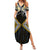 Gold Aotearoa Tukutuku Manawa Tapu Summer Maxi Dress Ta Moko Toi Maori