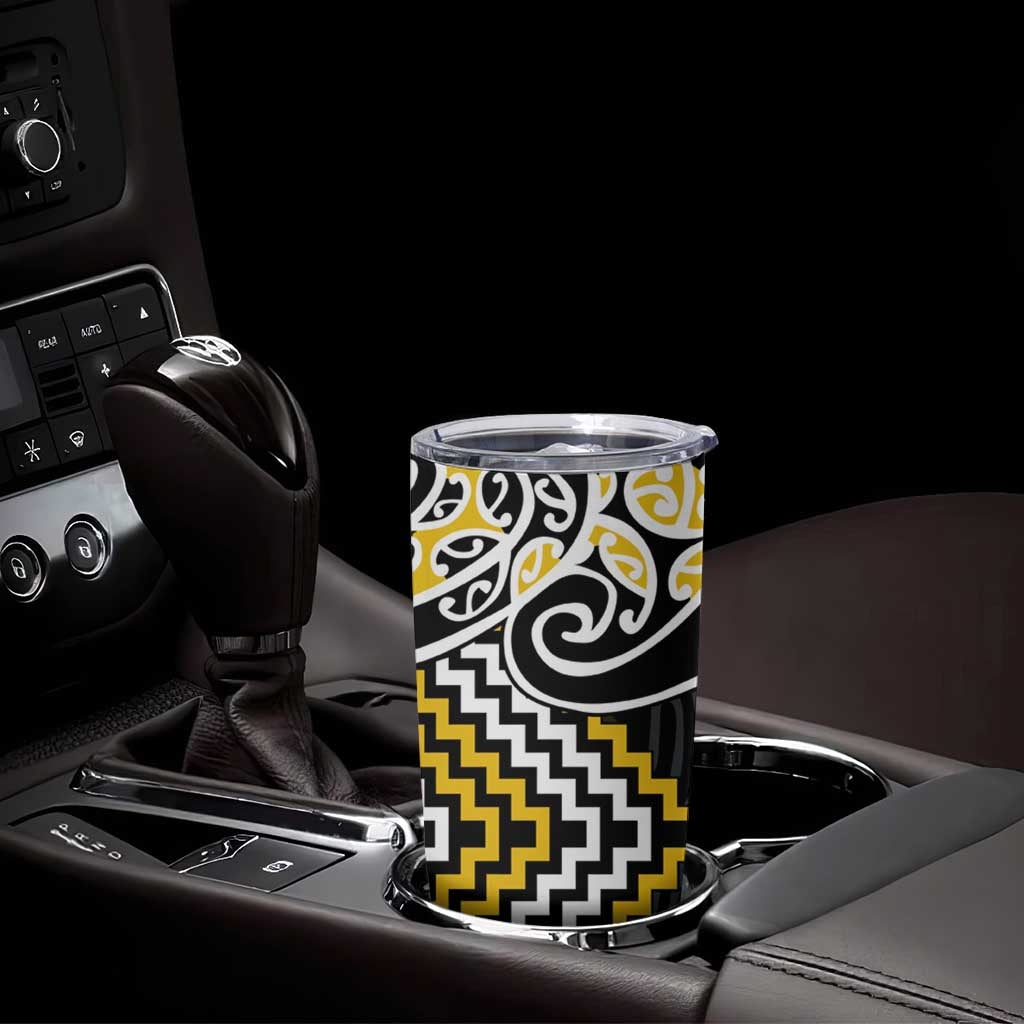 Gold Aotearoa Tukutuku Manawa Tapu Tumbler Cup Ta Moko Toi Maori