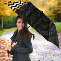 Gold Aotearoa Tukutuku Manawa Tapu Umbrella Ta Moko Toi Maori - Polynesian Pride