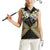 Gold Aotearoa Tukutuku Manawa Tapu Women Sleeveless Polo Shirt Ta Moko Toi Maori