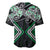 Green Aotearoa Tukutuku Manawa Tapu Baseball Jersey Ta Moko Toi Maori