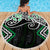 Green Aotearoa Tukutuku Manawa Tapu Beach Blanket Ta Moko Toi Maori