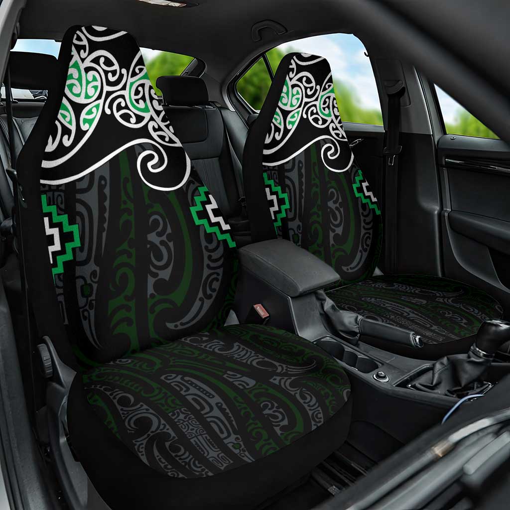 Green Aotearoa Tukutuku Manawa Tapu Car Seat Cover Ta Moko Toi Maori