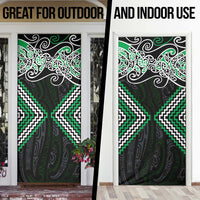 Green Aotearoa Tukutuku Manawa Tapu Door Cover Ta Moko Toi Maori - Polynesian Pride