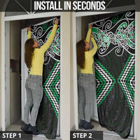 Green Aotearoa Tukutuku Manawa Tapu Door Cover Ta Moko Toi Maori - Polynesian Pride