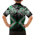 Green Aotearoa Tukutuku Manawa Tapu Family Matching Long Sleeve Bodycon Dress and Hawaiian Shirt Ta Moko Toi Maori