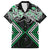 Green Aotearoa Tukutuku Manawa Tapu Family Matching Long Sleeve Bodycon Dress and Hawaiian Shirt Ta Moko Toi Maori