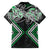 Green Aotearoa Tukutuku Manawa Tapu Family Matching Off Shoulder Maxi Dress and Hawaiian Shirt Ta Moko Toi Maori