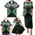 Green Aotearoa Tukutuku Manawa Tapu Family Matching Puletasi and Hawaiian Shirt Ta Moko Toi Maori