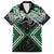 Green Aotearoa Tukutuku Manawa Tapu Family Matching Short Sleeve Bodycon Dress and Hawaiian Shirt Ta Moko Toi Maori