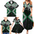 Green Aotearoa Tukutuku Manawa Tapu Family Matching Summer Maxi Dress and Hawaiian Shirt Ta Moko Toi Maori