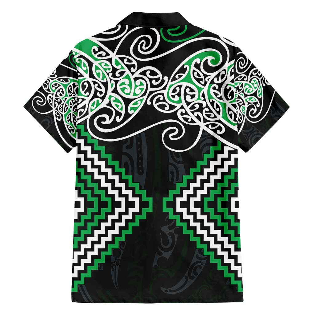Green Aotearoa Tukutuku Manawa Tapu Hawaiian Shirt Ta Moko Toi Maori