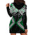 Green Aotearoa Tukutuku Manawa Tapu Hoodie Dress Ta Moko Toi Maori