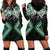 Green Aotearoa Tukutuku Manawa Tapu Hoodie Dress Ta Moko Toi Maori