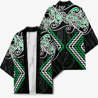 Green Aotearoa Tukutuku Manawa Tapu Kimono Ta Moko Toi Maori - Polynesian Pride
