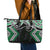 Green Aotearoa Tukutuku Manawa Tapu Leather Tote Bag Ta Moko Toi Maori