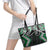 Green Aotearoa Tukutuku Manawa Tapu Leather Tote Bag Ta Moko Toi Maori