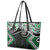 Green Aotearoa Tukutuku Manawa Tapu Leather Tote Bag Ta Moko Toi Maori