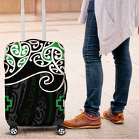 Green Aotearoa Tukutuku Manawa Tapu Luggage Cover Ta Moko Toi Maori