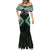 Green Aotearoa Tukutuku Manawa Tapu Mermaid Dress Ta Moko Toi Maori