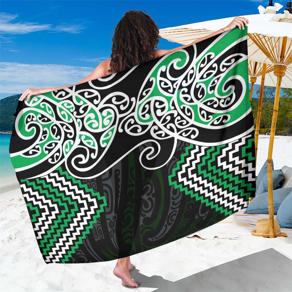 Green Aotearoa Tukutuku Manawa Tapu Sarong Ta Moko Toi Maori