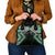 Green Aotearoa Tukutuku Manawa Tapu Shoulder Handbag Ta Moko Toi Maori