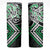 Green Aotearoa Tukutuku Manawa Tapu Skinny Tumbler Ta Moko Toi Maori