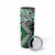 Green Aotearoa Tukutuku Manawa Tapu Skinny Tumbler Ta Moko Toi Maori