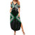 Green Aotearoa Tukutuku Manawa Tapu Summer Maxi Dress Ta Moko Toi Maori