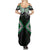 Green Aotearoa Tukutuku Manawa Tapu Summer Maxi Dress Ta Moko Toi Maori