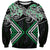 Green Aotearoa Tukutuku Manawa Tapu Sweatshirt Ta Moko Toi Maori