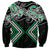 Green Aotearoa Tukutuku Manawa Tapu Sweatshirt Ta Moko Toi Maori