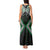 Green Aotearoa Tukutuku Manawa Tapu Tank Maxi Dress Ta Moko Toi Maori