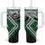 Green Aotearoa Tukutuku Manawa Tapu Tumbler With Handle Ta Moko Toi Maori