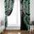 Green Aotearoa Tukutuku Manawa Tapu Window Curtain Ta Moko Toi Maori