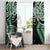 Green Aotearoa Tukutuku Manawa Tapu Window Curtain Ta Moko Toi Maori