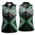 Green Aotearoa Tukutuku Manawa Tapu Women Sleeveless Polo Shirt Ta Moko Toi Maori