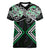 Green Aotearoa Tukutuku Manawa Tapu Women V-Neck T-Shirt Ta Moko Toi Maori