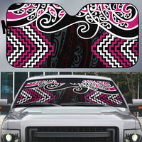Pink Aotearoa Tukutuku Manawa Tapu Auto Sun Shade Ta Moko Toi Maori LT9 Pink - Polynesian Pride