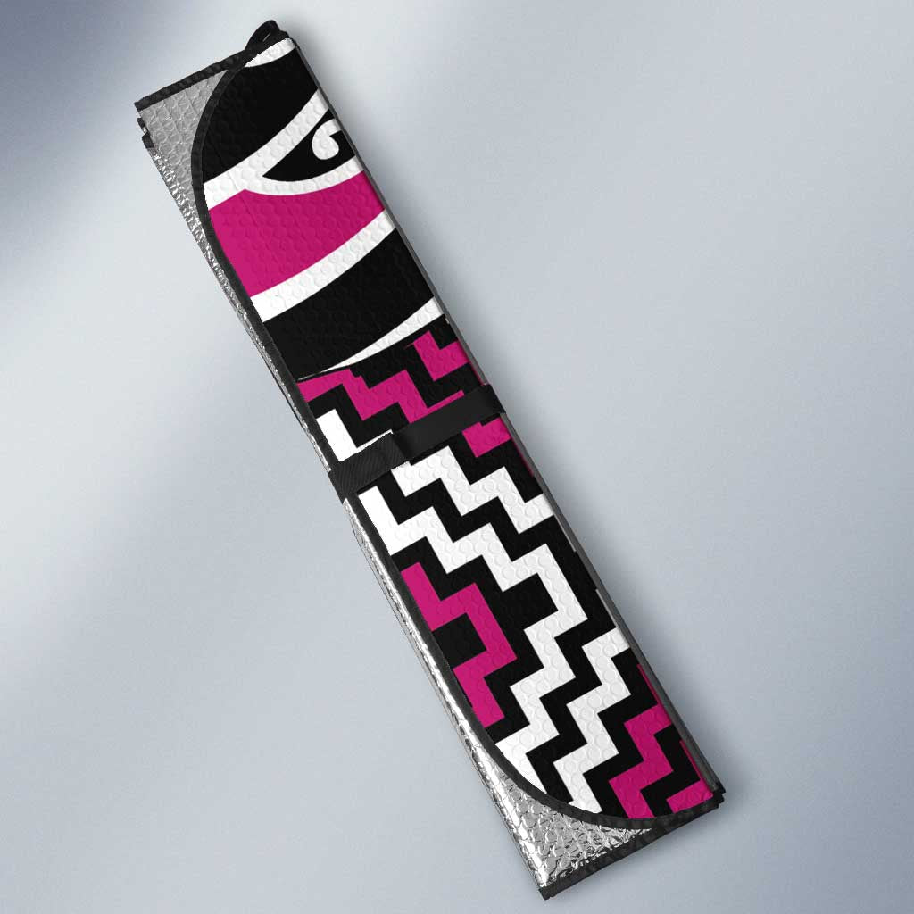Pink Aotearoa Tukutuku Manawa Tapu Auto Sun Shade Ta Moko Toi Maori LT9 - Polynesian Pride