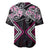 Pink Aotearoa Tukutuku Manawa Tapu Baseball Jersey Ta Moko Toi Maori