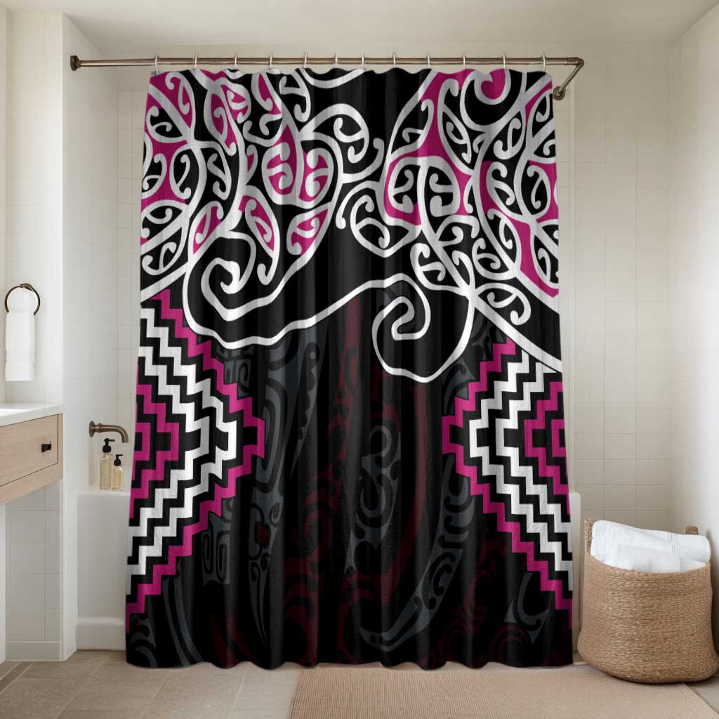 Pink Aotearoa Tukutuku Manawa Tapu Bathroom Set Ta Moko Toi Maori - Polynesian Pride