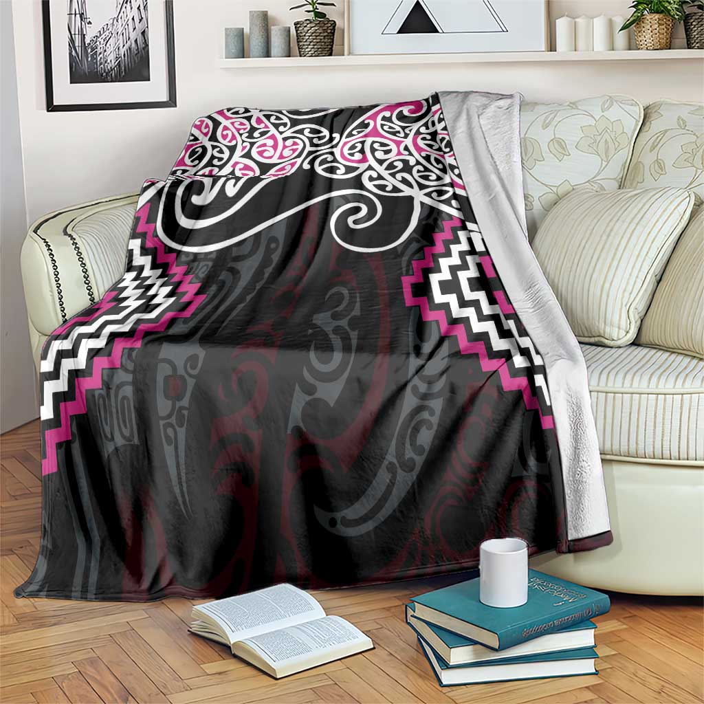 Pink Aotearoa Tukutuku Manawa Tapu Blanket Ta Moko Toi Maori