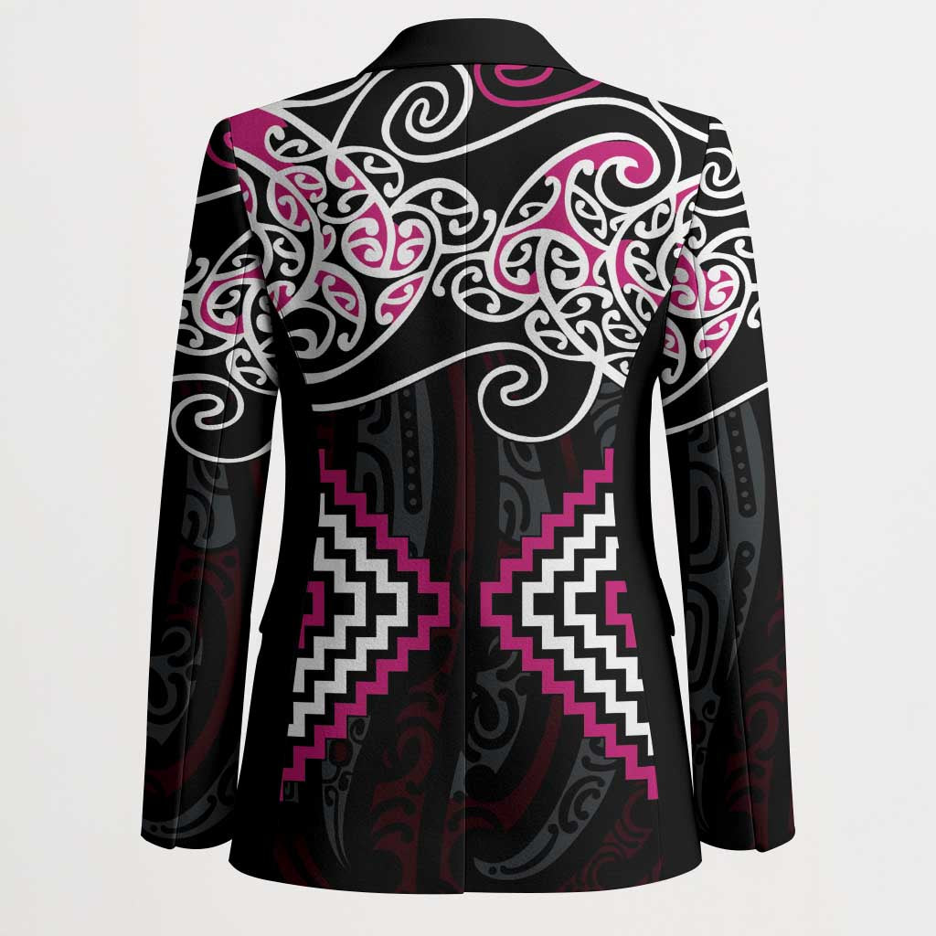 Pink Aotearoa Tukutuku Manawa Tapu Blazer Ta Moko Toi Maori - Polynesian Pride