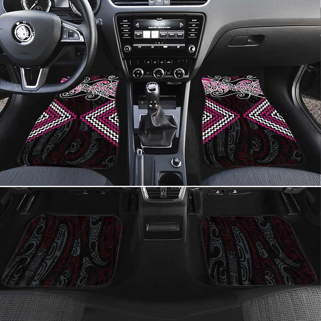 Pink Aotearoa Tukutuku Manawa Tapu Car Mats Ta Moko Toi Maori