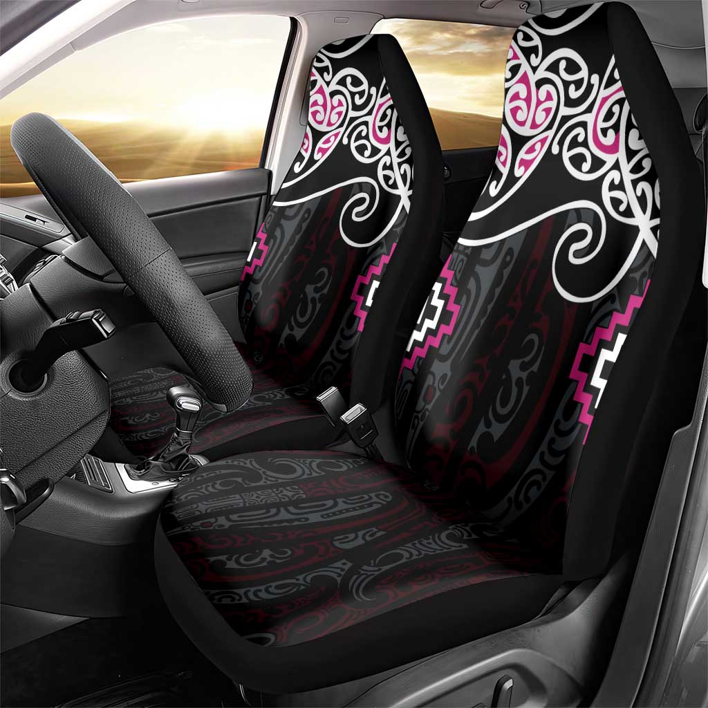 Pink Aotearoa Tukutuku Manawa Tapu Car Seat Cover Ta Moko Toi Maori