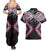 Pink Aotearoa Tukutuku Manawa Tapu Couples Matching Summer Maxi Dress and Hawaiian Shirt Ta Moko Toi Maori